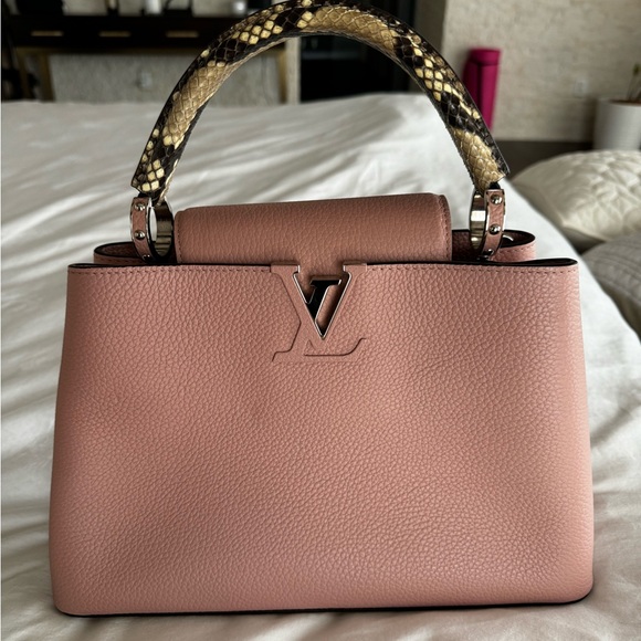Louis Vuitton pink leather python trimmed - Picture 1 of 6